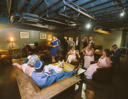 Bridal party in the Agreeing Room at The Transept